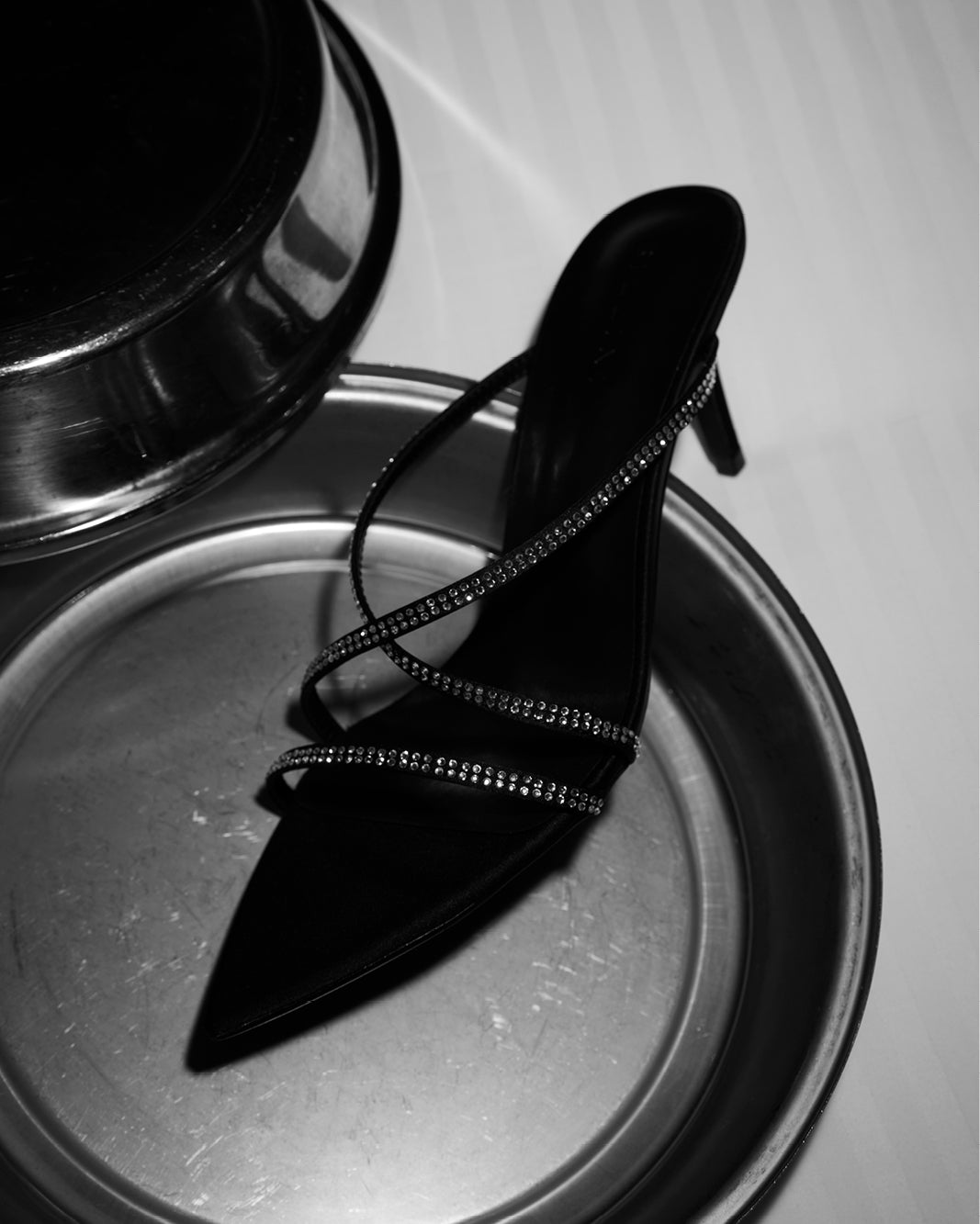 EFFY - BLACK SATIN-DIAMANTE-Heels-Billini-BILLINI USA