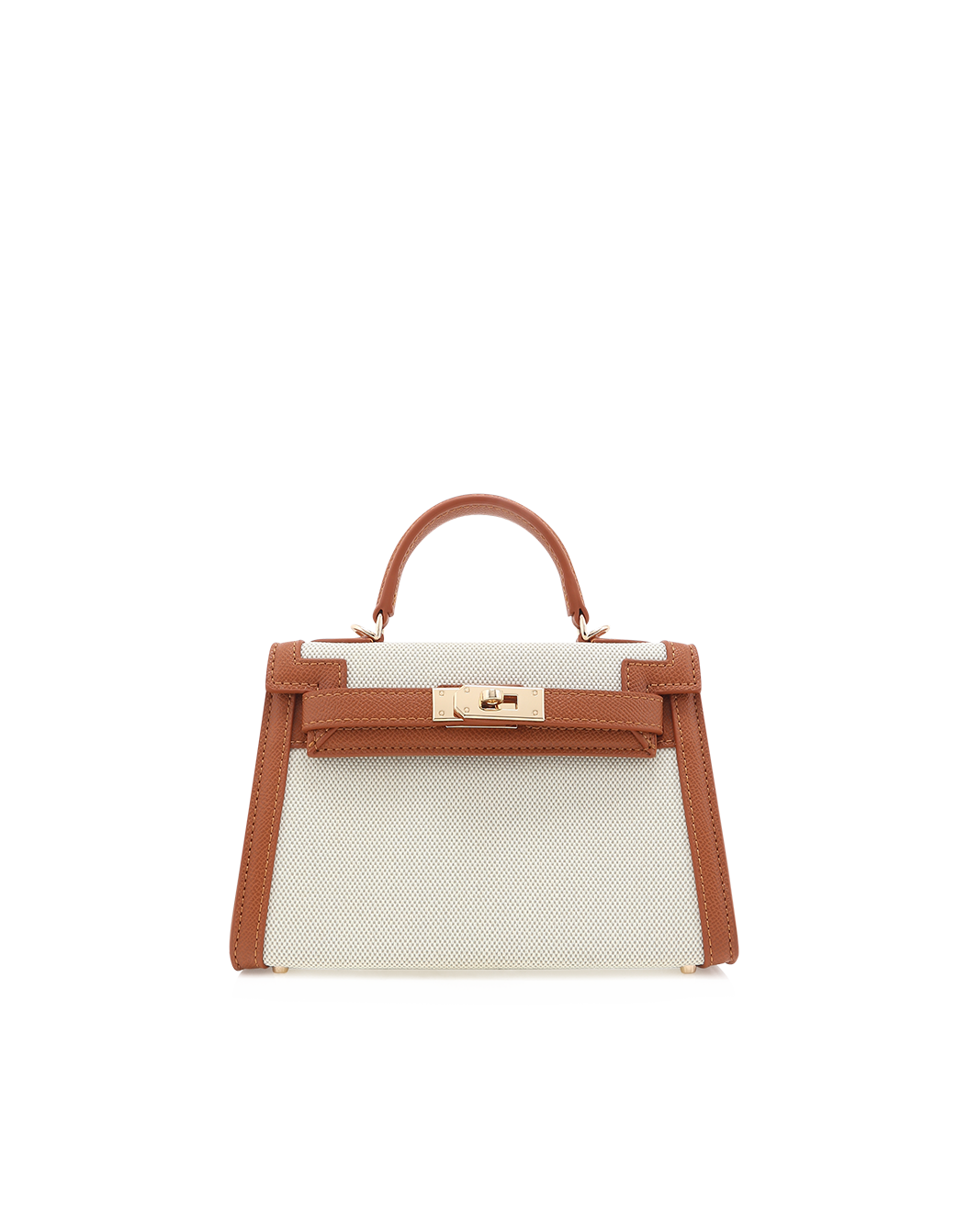 HARIETTE HANDLE BAG - NATURAL LINEN-TAN-Handbags-BILLINI USA