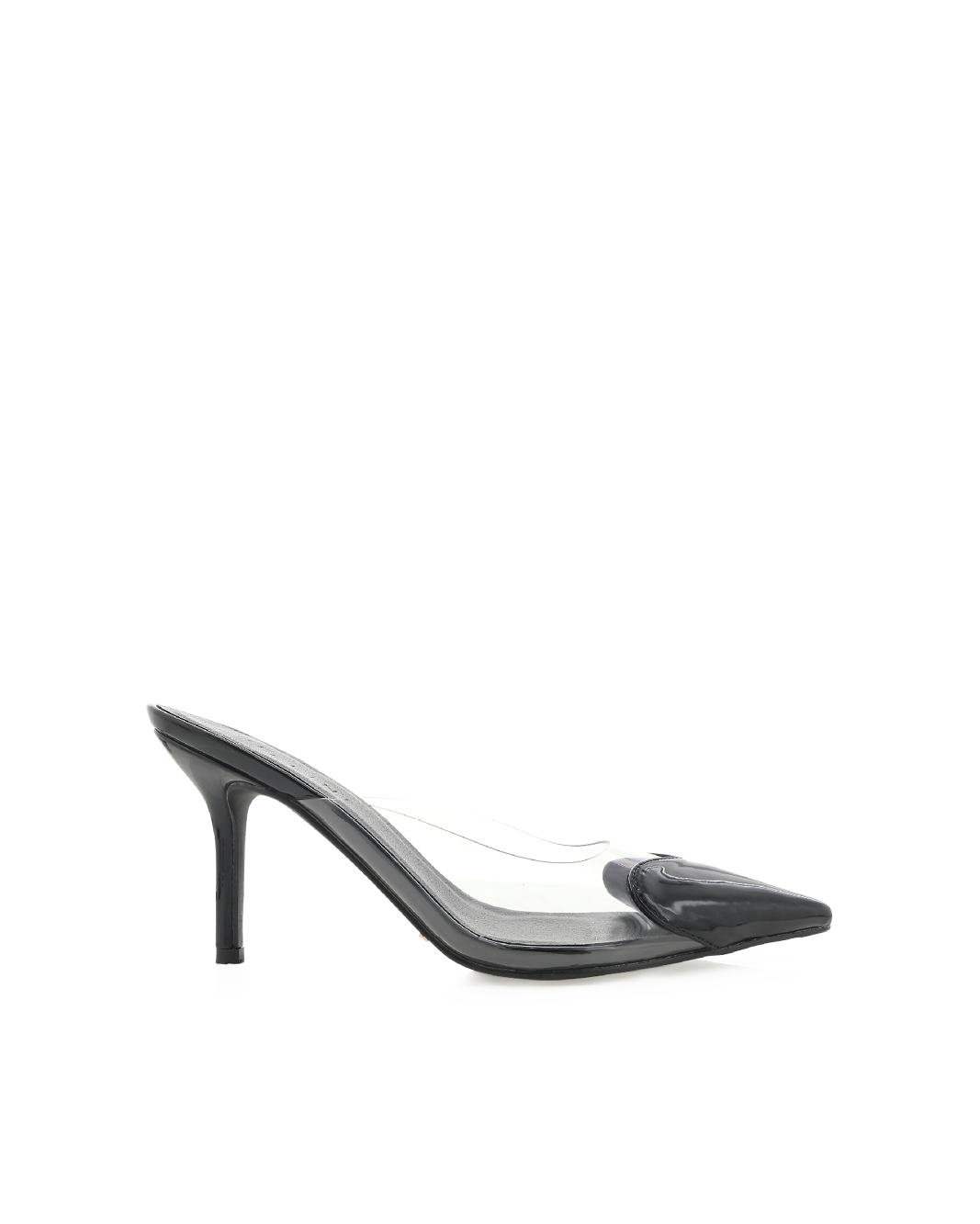 Black pointed clear discount heels