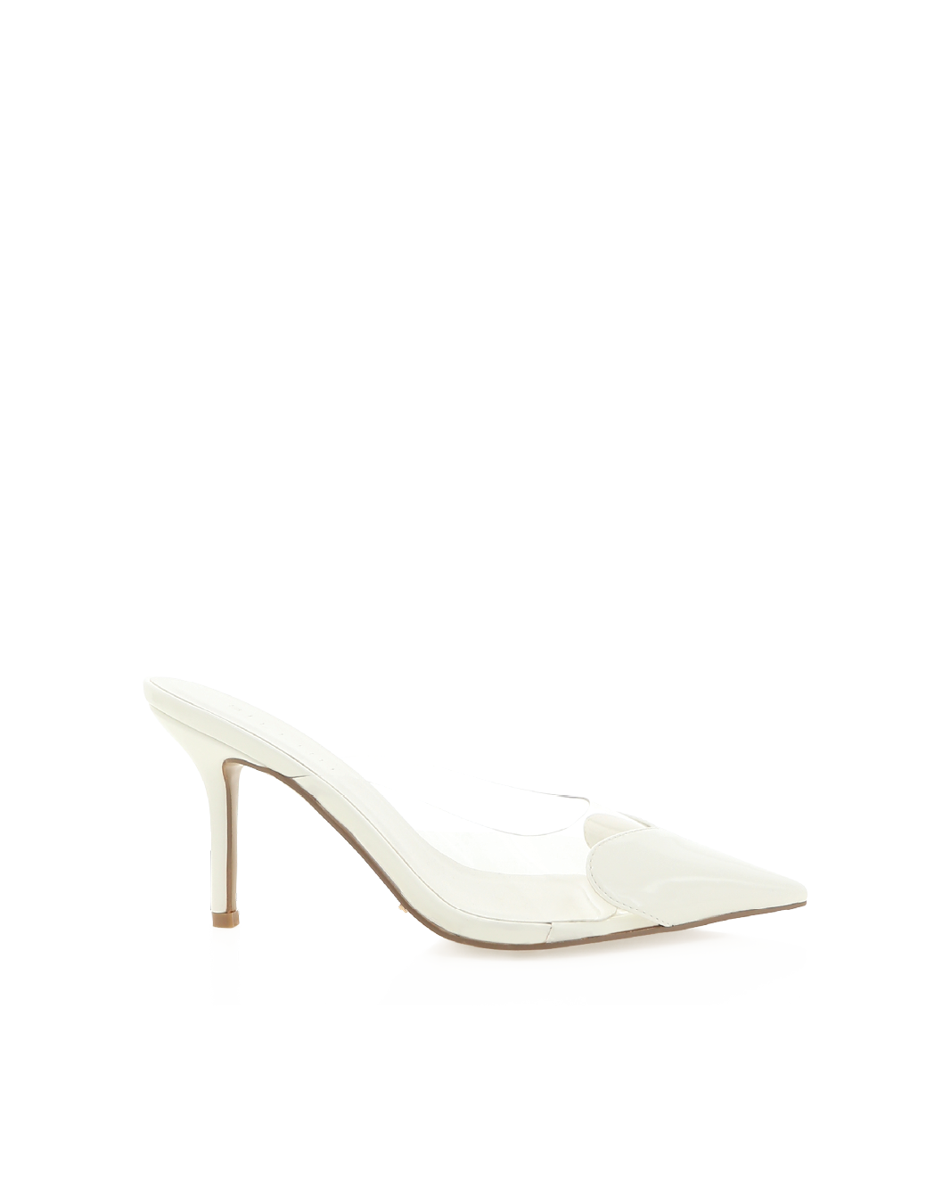 Clear fashion heels white