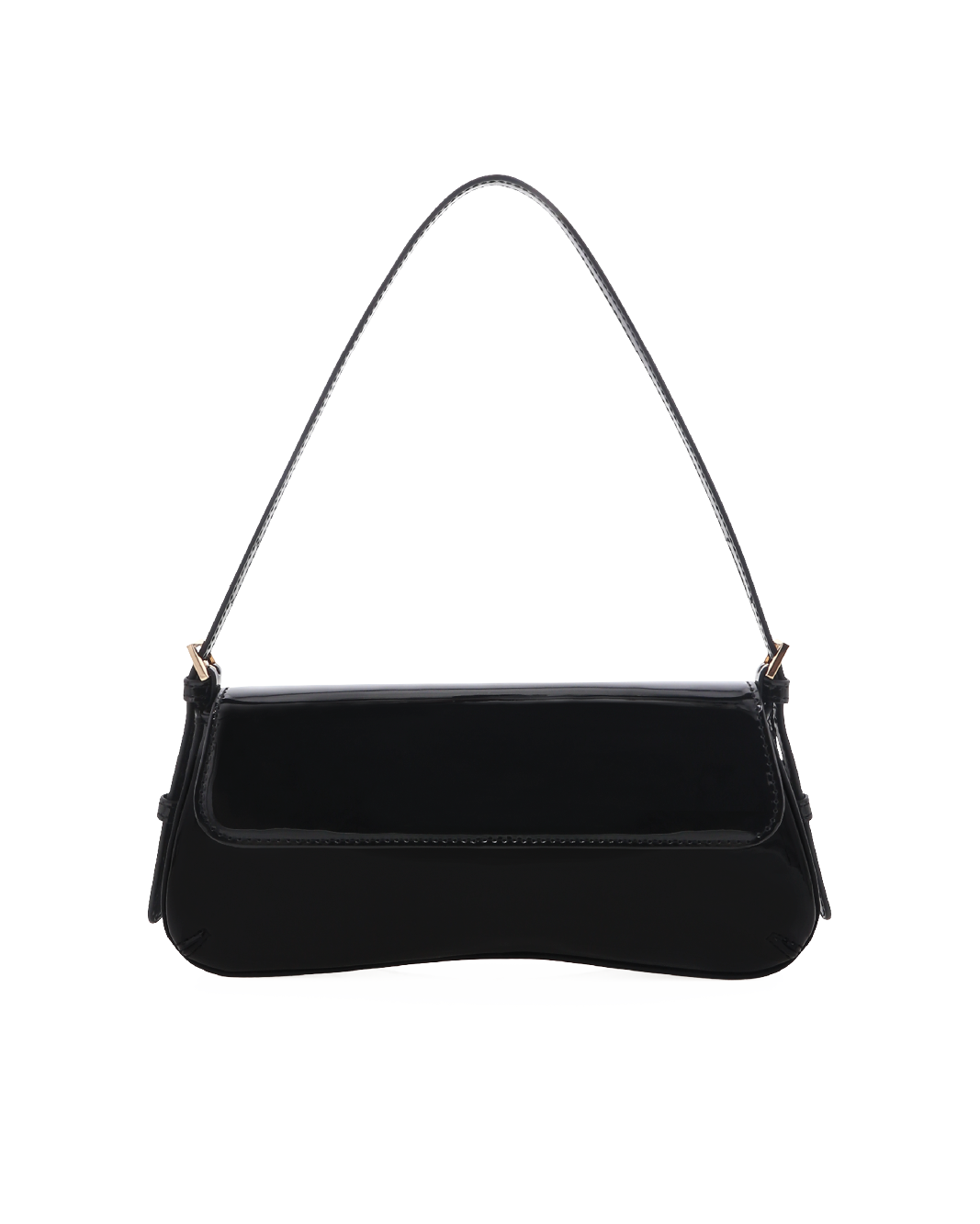 SABELLA SHOULDER BAG - BLACK PATENT-GOLD-Handbags-Billini-BILLINI USA