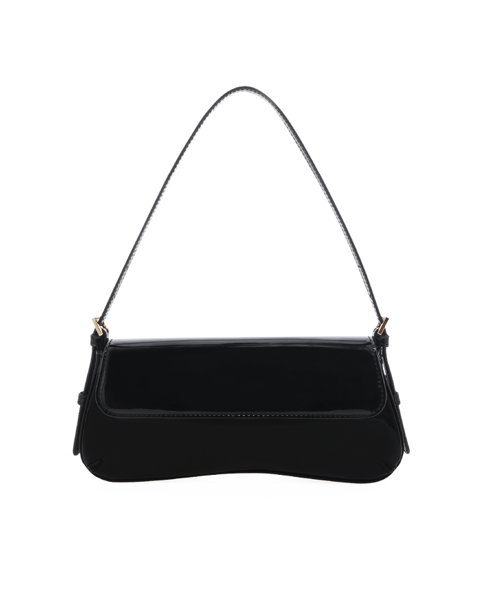 SABELLA SHOULDER BAG - BLACK PATENT-GOLD-Handbags-Billini-BILLINI USA