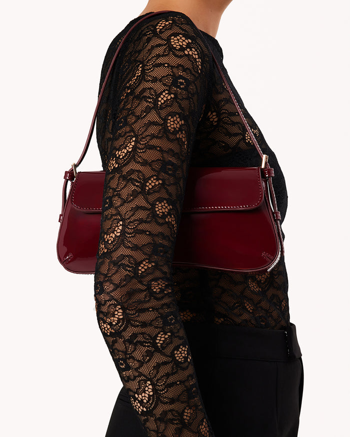 SABELLA SHOULDER BAG - CHERRY PATENT-GOLD-Handbags-Billini-BILLINI USA