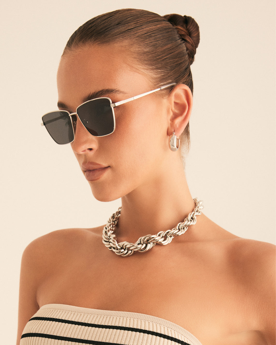 THE NATALIA - DARK SILVER-LIGHT SILVER-SUNGLASSES-BANBE-O/S-BILLINI USA