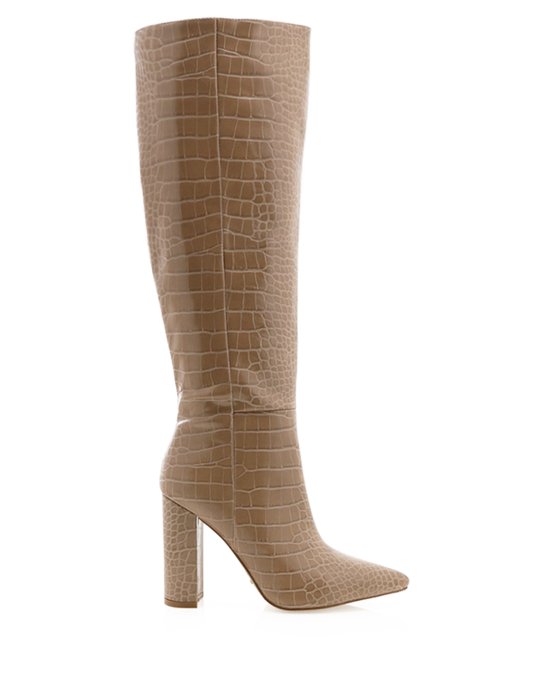 Beige best sale croc boots