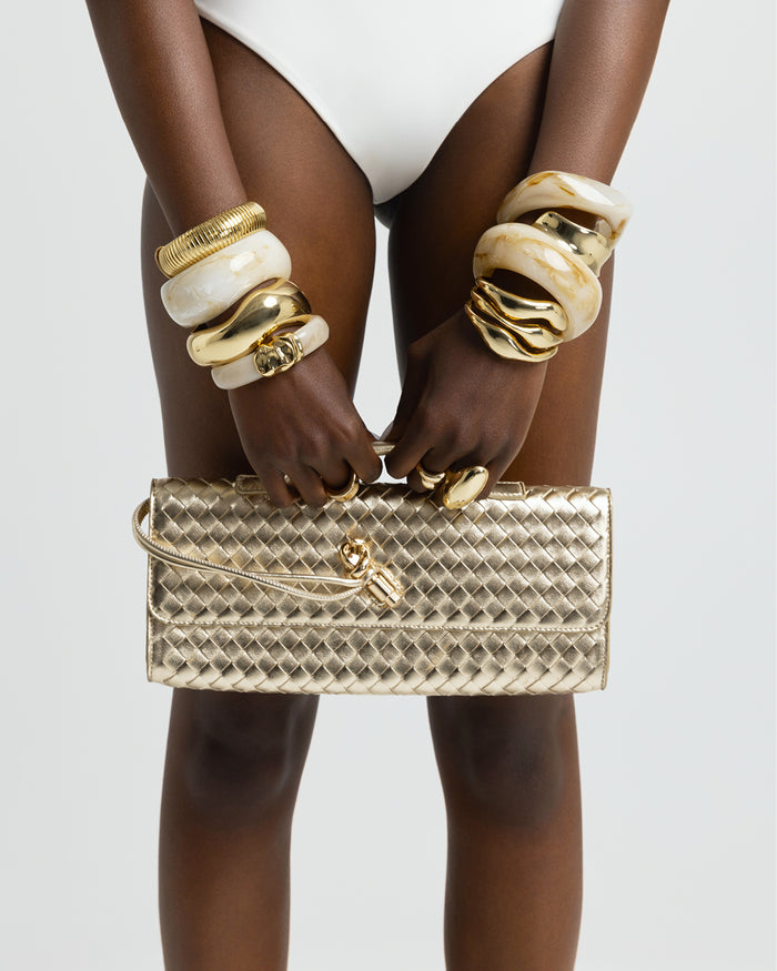 ALICE CLUTCH BAG - GOLD METALLIC-Handbags-Billini-BILLINI USA