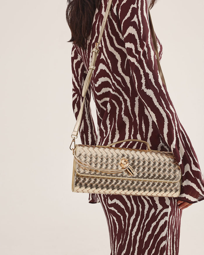 ALICE CLUTCH BAG - GOLD METALLIC-Handbags-Billini-BILLINI USA