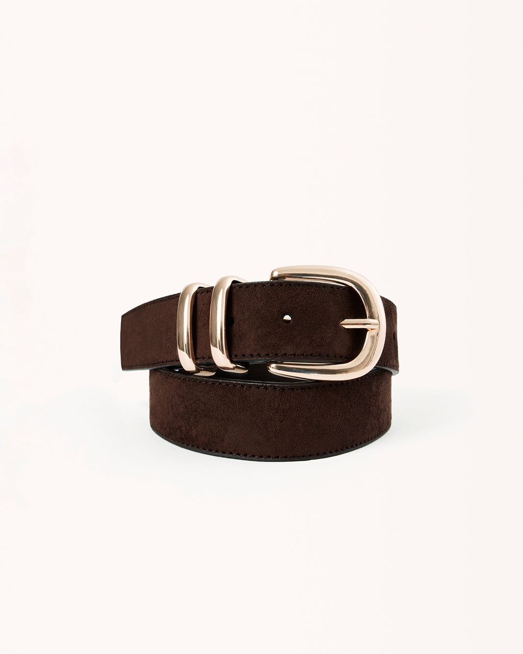 AMANI BELT - DARK CACAO SUEDE-GOLD-BELTS-Billini-BILLINI USA