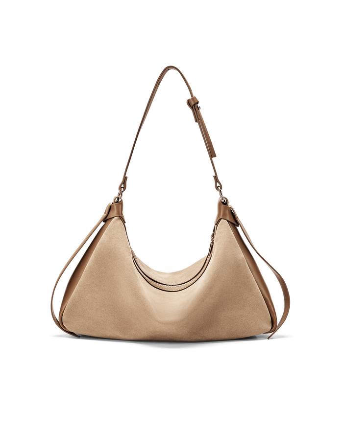 ANINE SHOULDER BAG - CAMEL SUEDE-CAMEL-Handbags-Billini-BILLINI USA