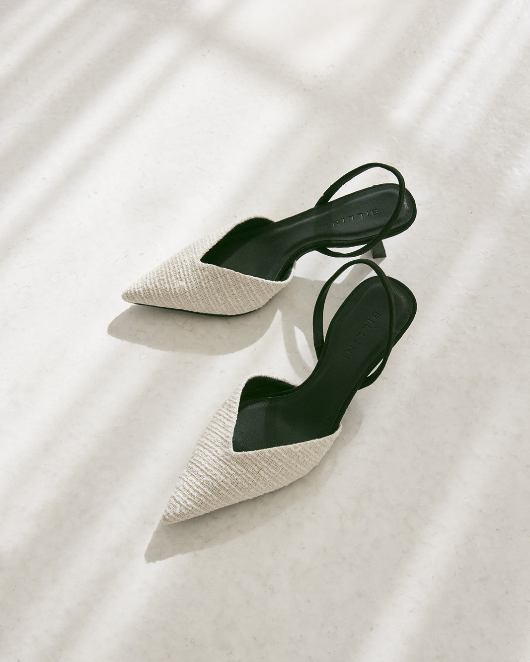 ANITA CREAM BOUCLE BLACK PUMPS BILLINI USA