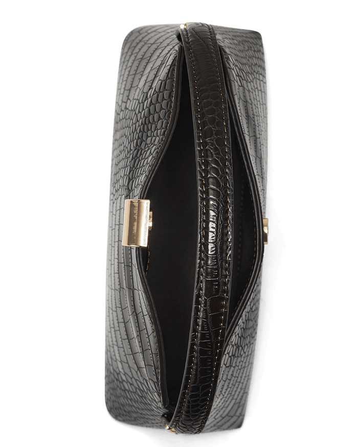 ANNALISE HANDLE BAG - DARK CACAO CROC-Handbags-Billini-BILLINI USA