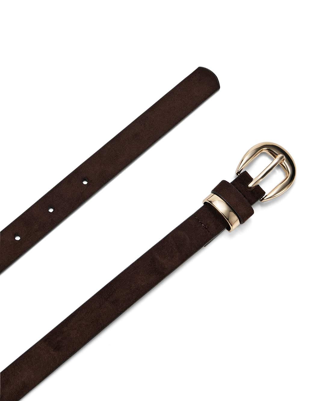 a brown belt with a gold buckle