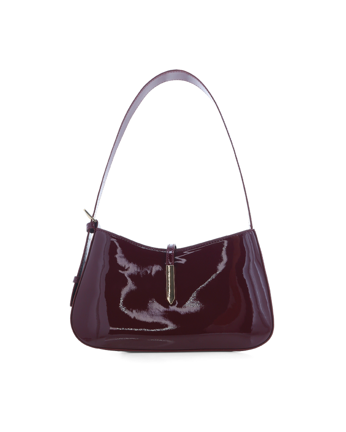 BERGMAN SHOULDER BAG - DARK CHERRY PATENT-Handbags-Billini-BILLINI USA
