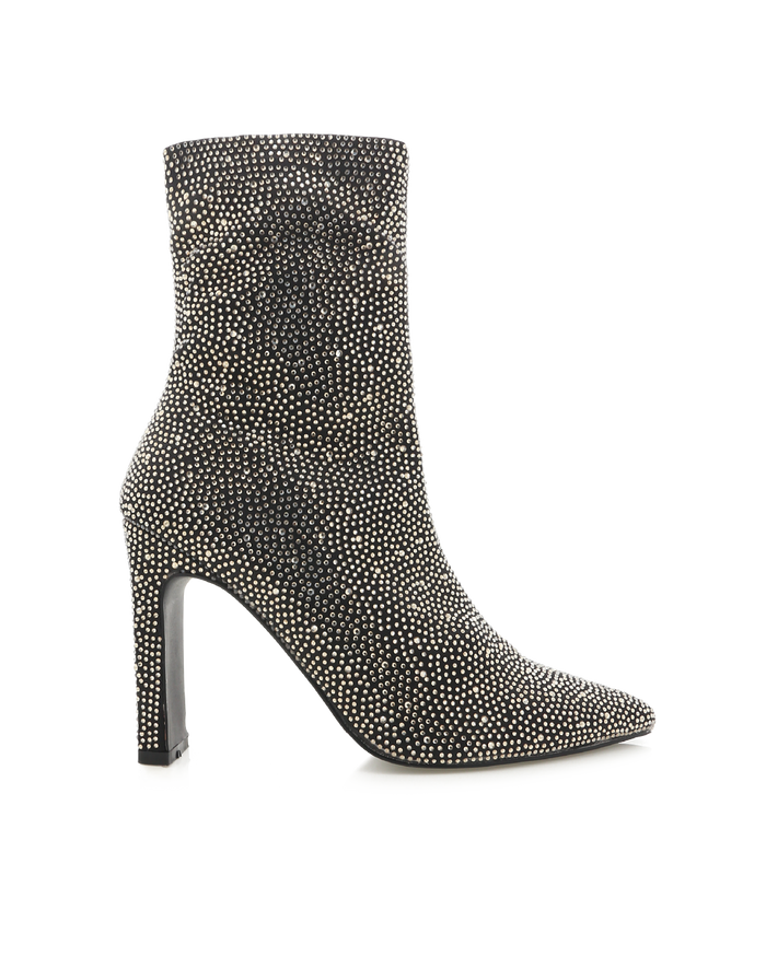 BRITTANY - BLACK SATIN-RHINESTONE-Boots-Billini-BILLINI USA