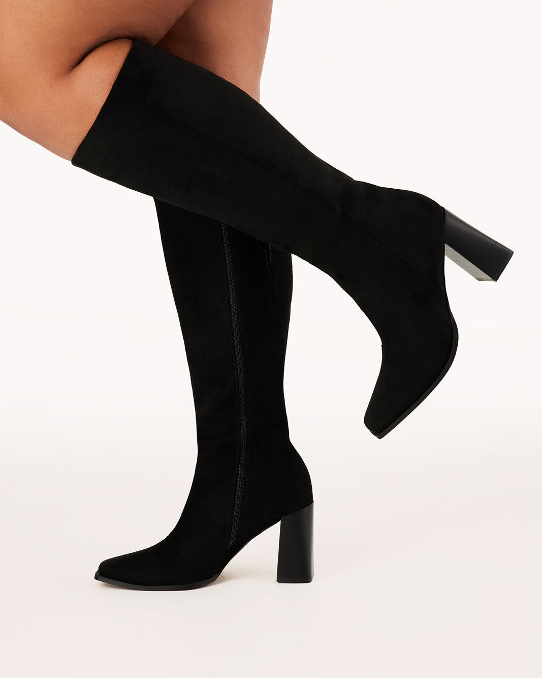 CASTON EXTENDED CURVE - BLACK SUEDE-Boots-Billini-BILLINI USA