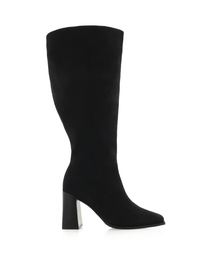 CASTON EXTENDED CURVE - BLACK SUEDE-Boots-Billini-BILLINI USA