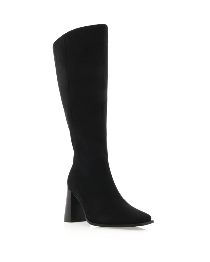CASTON EXTENDED CURVE - BLACK SUEDE-Boots-Billini-BILLINI USA