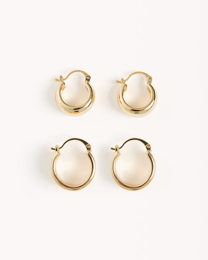 CINDY EARRING 2 PACK - GOLD PLATED 18K-JEWELLERY-Billini-O/S-BILLINI USA