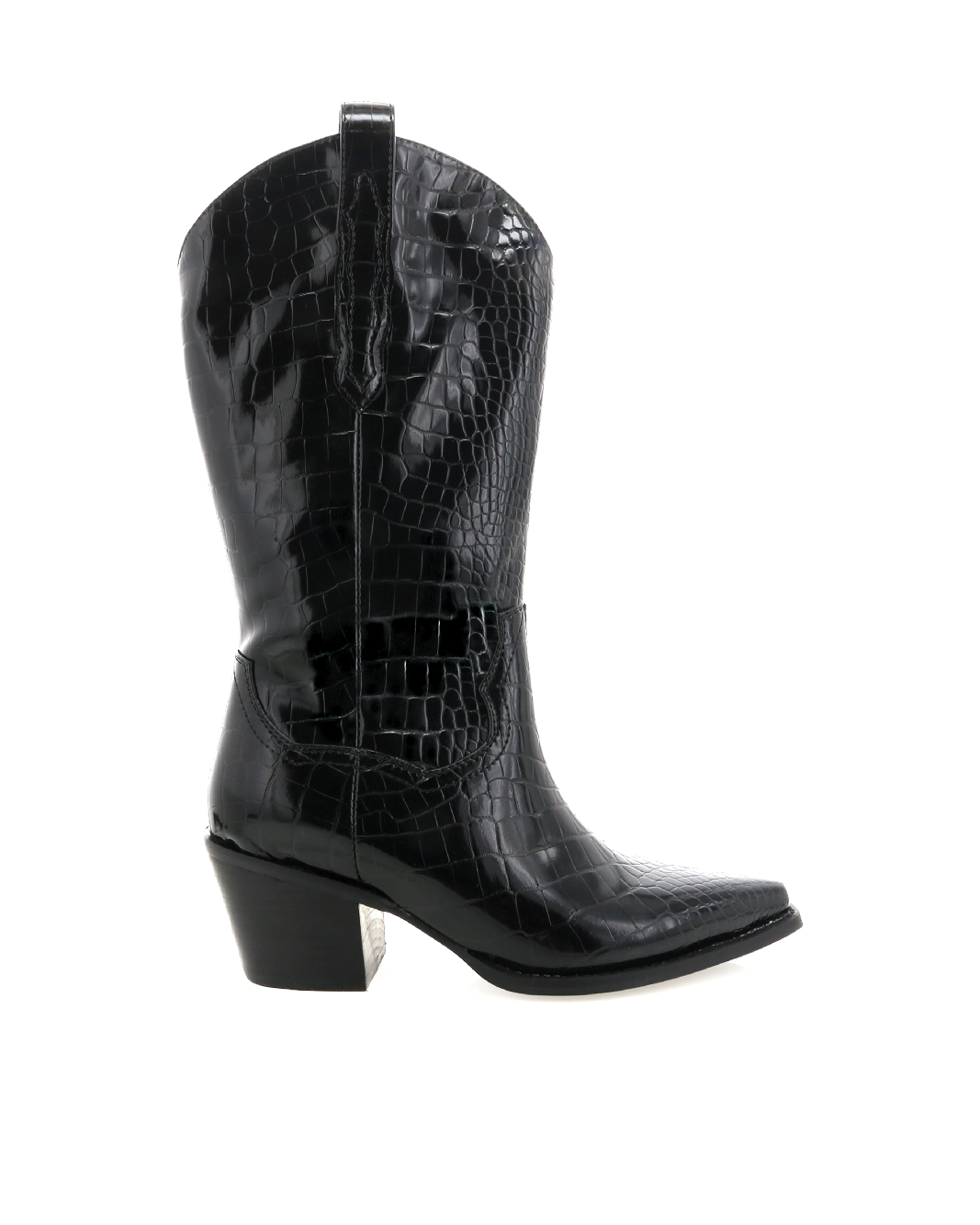 DEACON - SHINY BLACK CROC-Boots-Billini-BILLINI USA