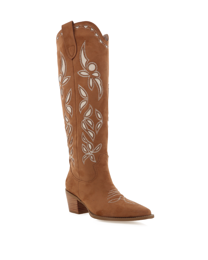 DELLA - DARK TAN SUEDE-Boots-Billini-BILLINI USA