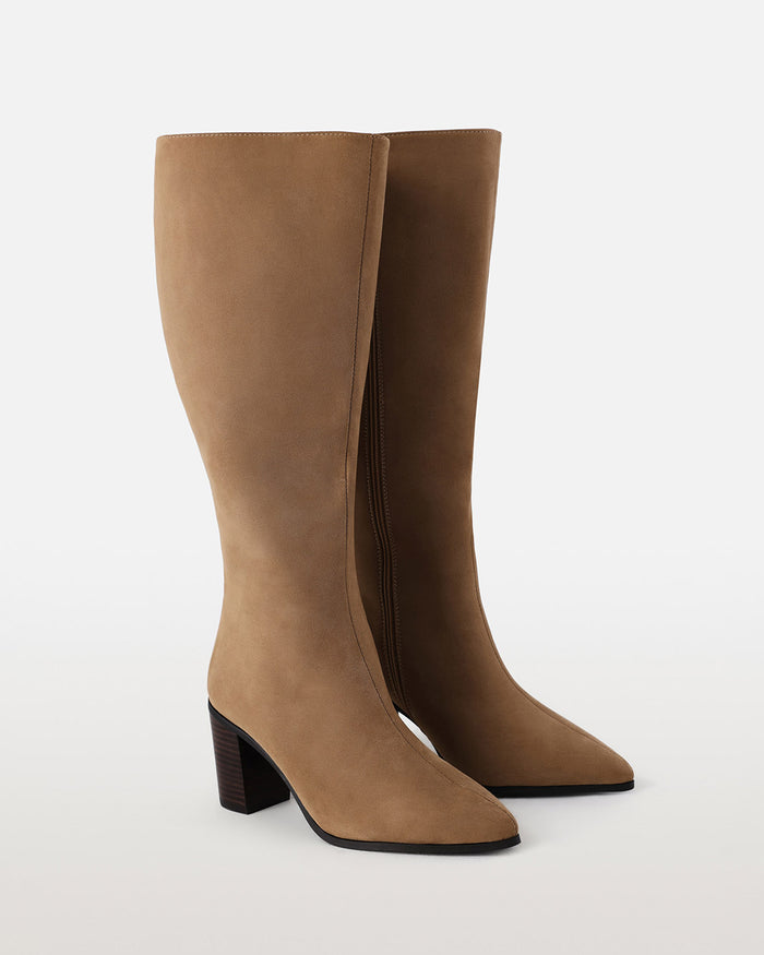 DESTINY EXTENDED CURVE - STONE SUEDE-Boots-Billini-BILLINI USA