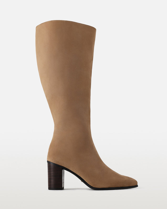 DESTINY EXTENDED CURVE - STONE SUEDE-Boots-Billini-BILLINI USA