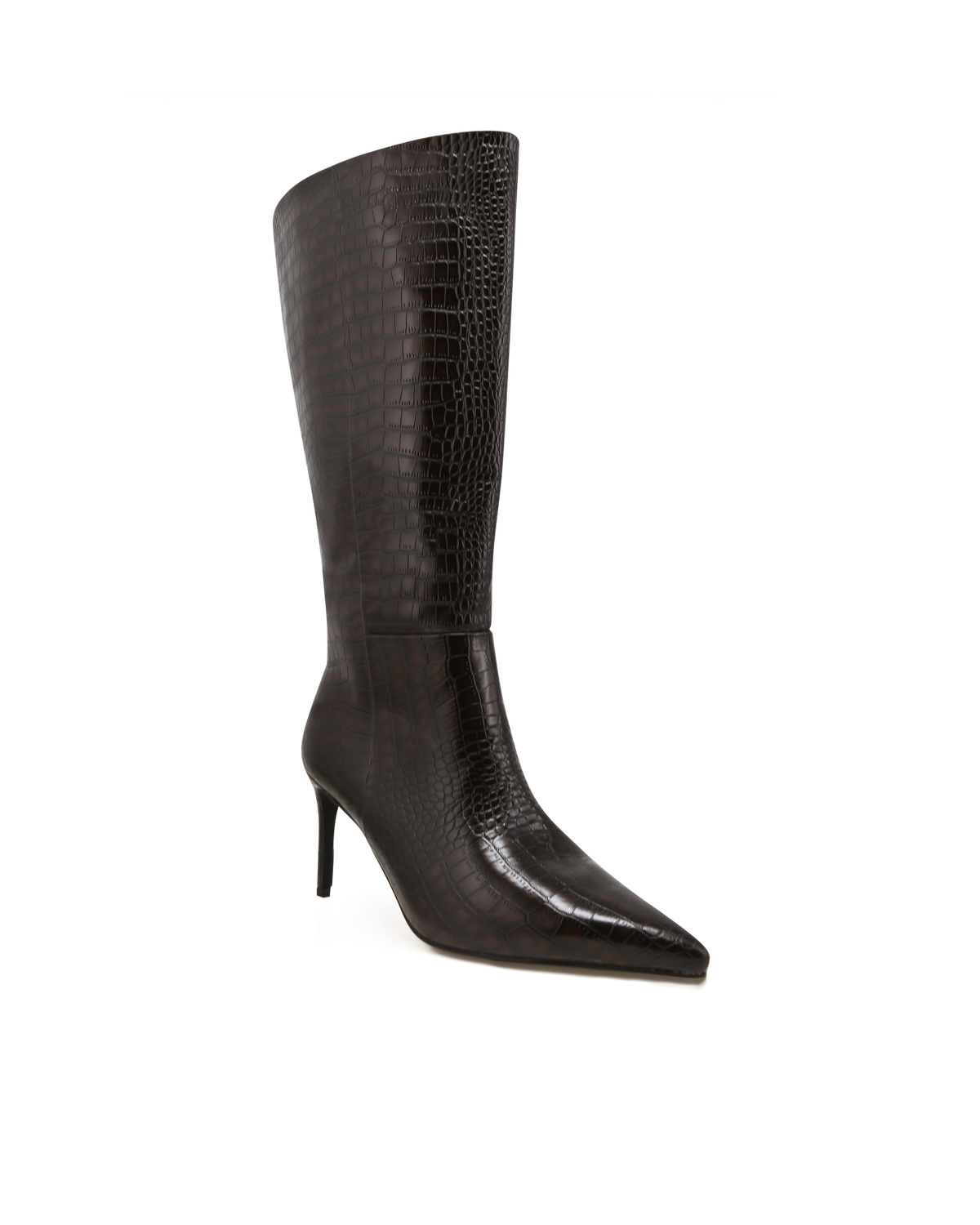 DILAN EXTENDED CURVE - DARK CACAO CROC-Boots-Billini-BILLINI USA