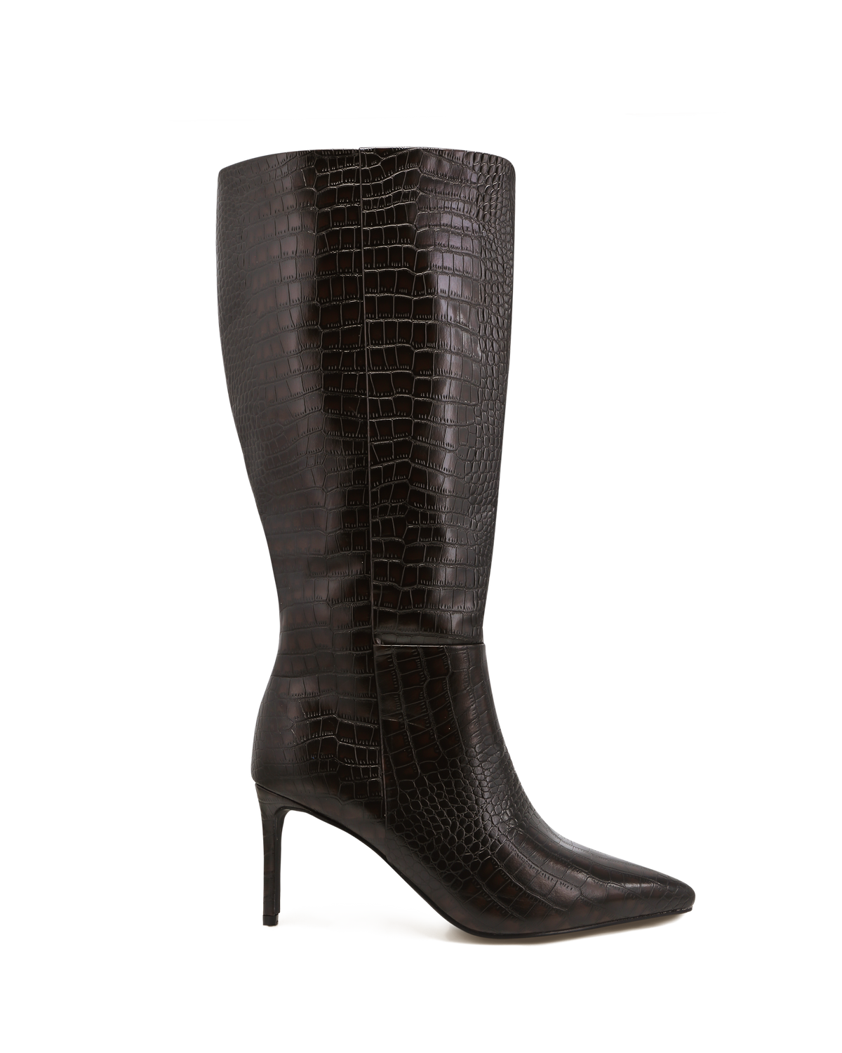 DILAN EXTENDED CURVE - DARK CACAO CROC-Boots-Billini-BILLINI USA