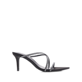 BLACK SATIN-DIAMANTE