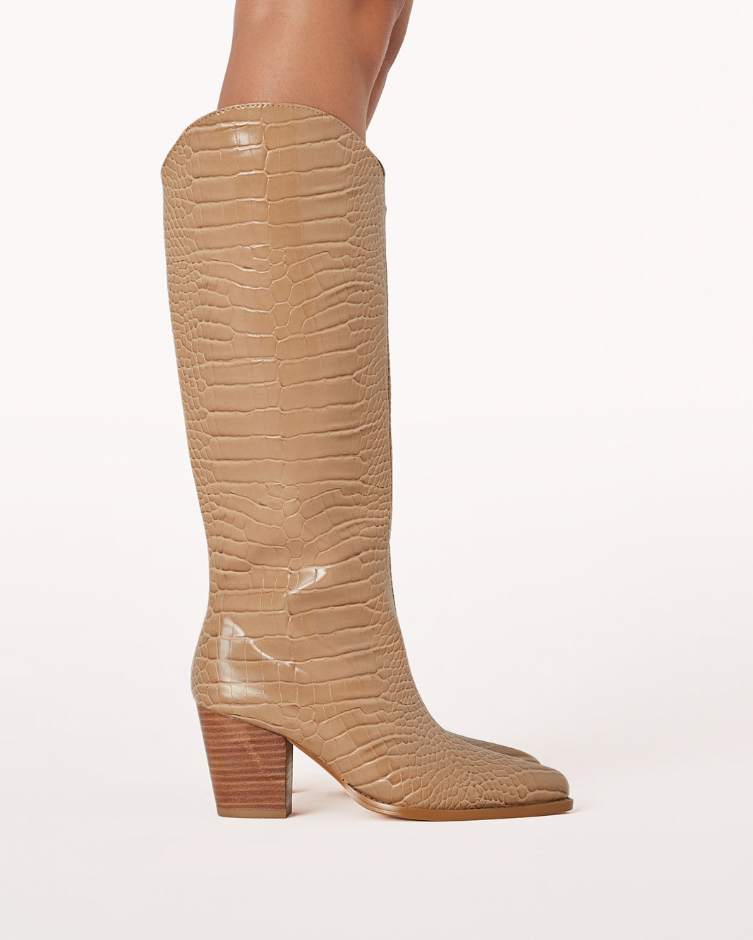 Tan croc online boots