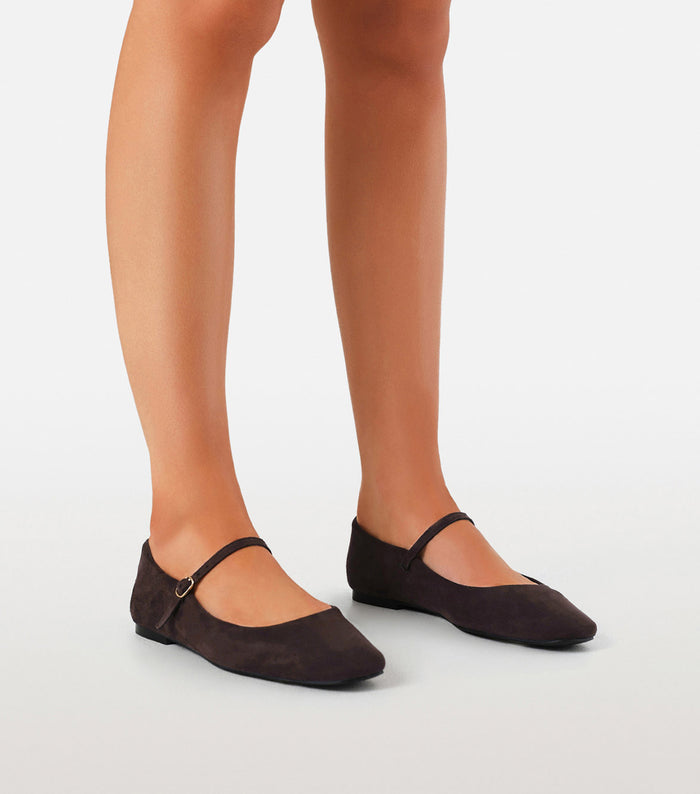 FION - DARK CACAO SUEDE-Flats-Billini-BILLINI USA