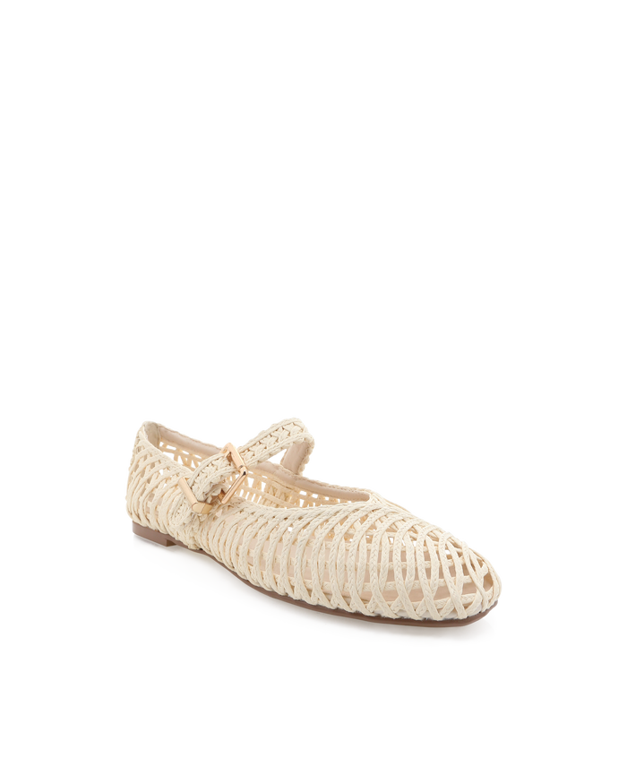 FRANKY - IVORY RAFFIA WEAVE-Flats-Billini-BILLINI USA