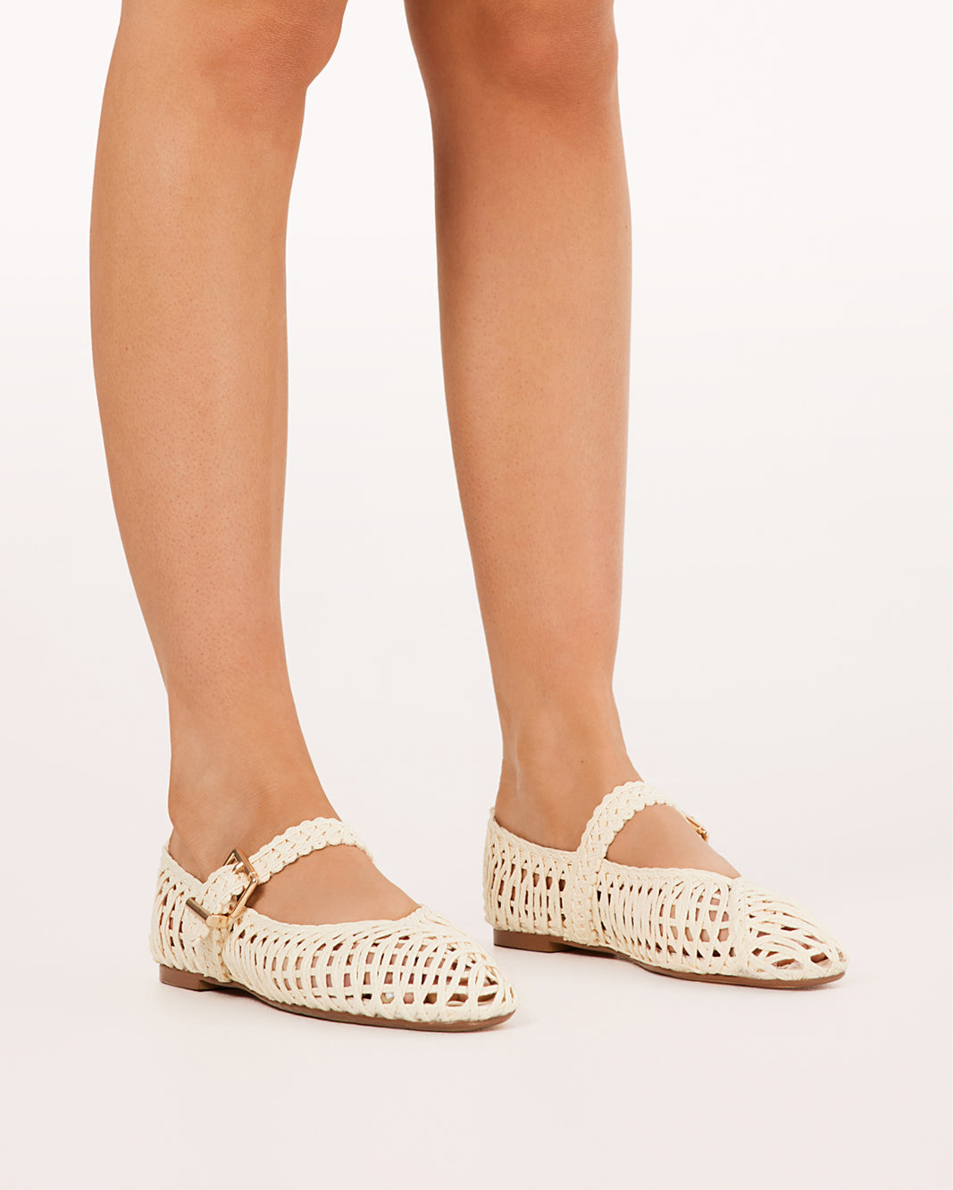 FRANKY - IVORY RAFFIA WEAVE-Flats-Billini-BILLINI USA