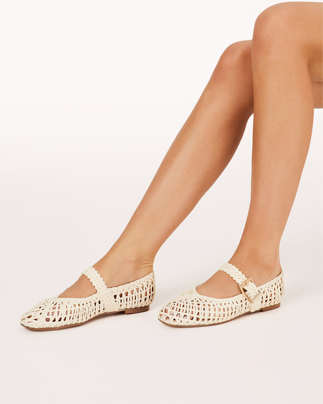 FRANKY - IVORY RAFFIA WEAVE-Flats-Billini-BILLINI USA