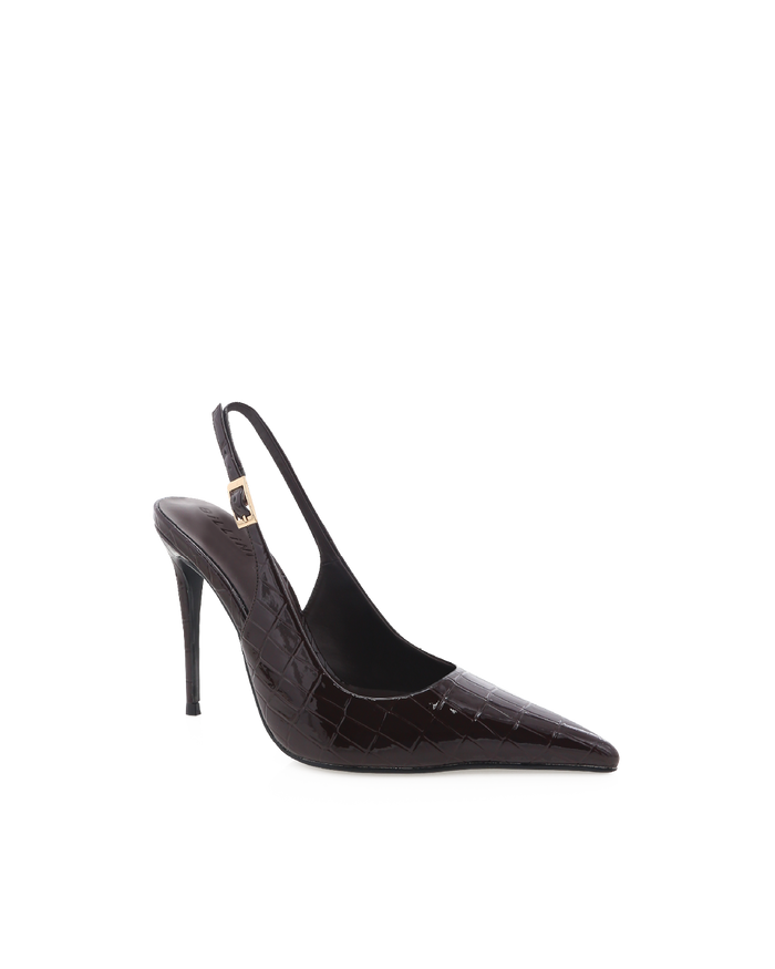 GIOVINA - DARK CACAO PATENT CROC-PUMPS-Billini-BILLINI USA