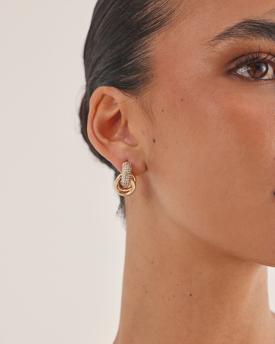 a close up of a woman's face
