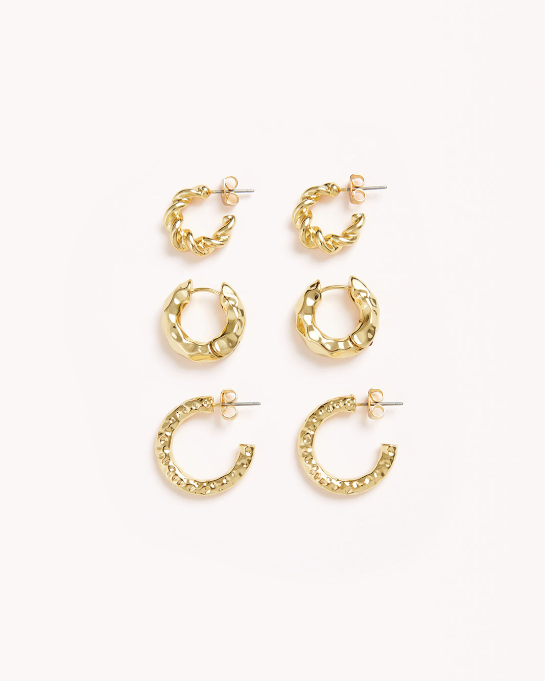 HAISLEY EARRINGS 3 PACK - GOLD PLATED 18K-JEWELLERY-Billini-BILLINI USA