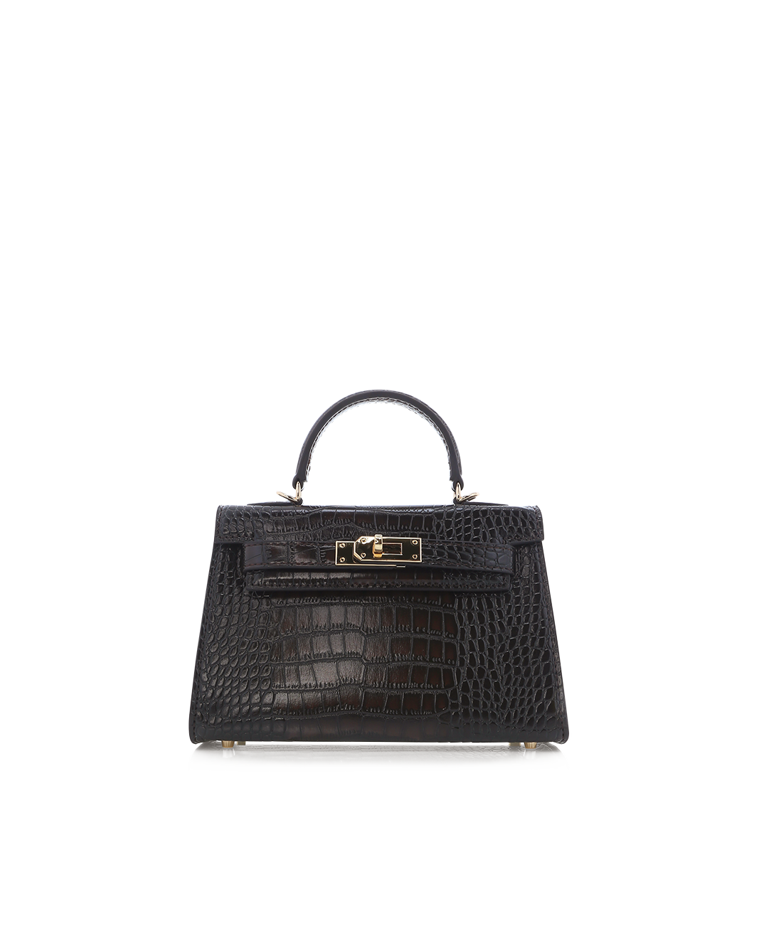 HARIETTE HANDLE BAG - DARK CACAO CROC-Handbags-Billini-BILLINI USA