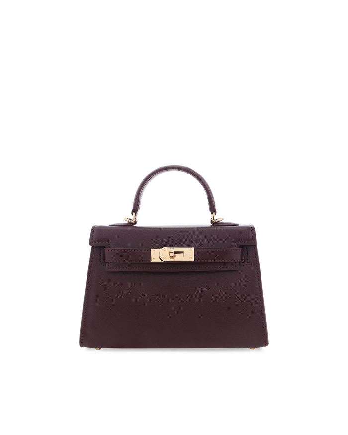 HARIETTE HANDLE BAG - MERLOT SAFFIANO-Handbags-Billini-BILLINI USA