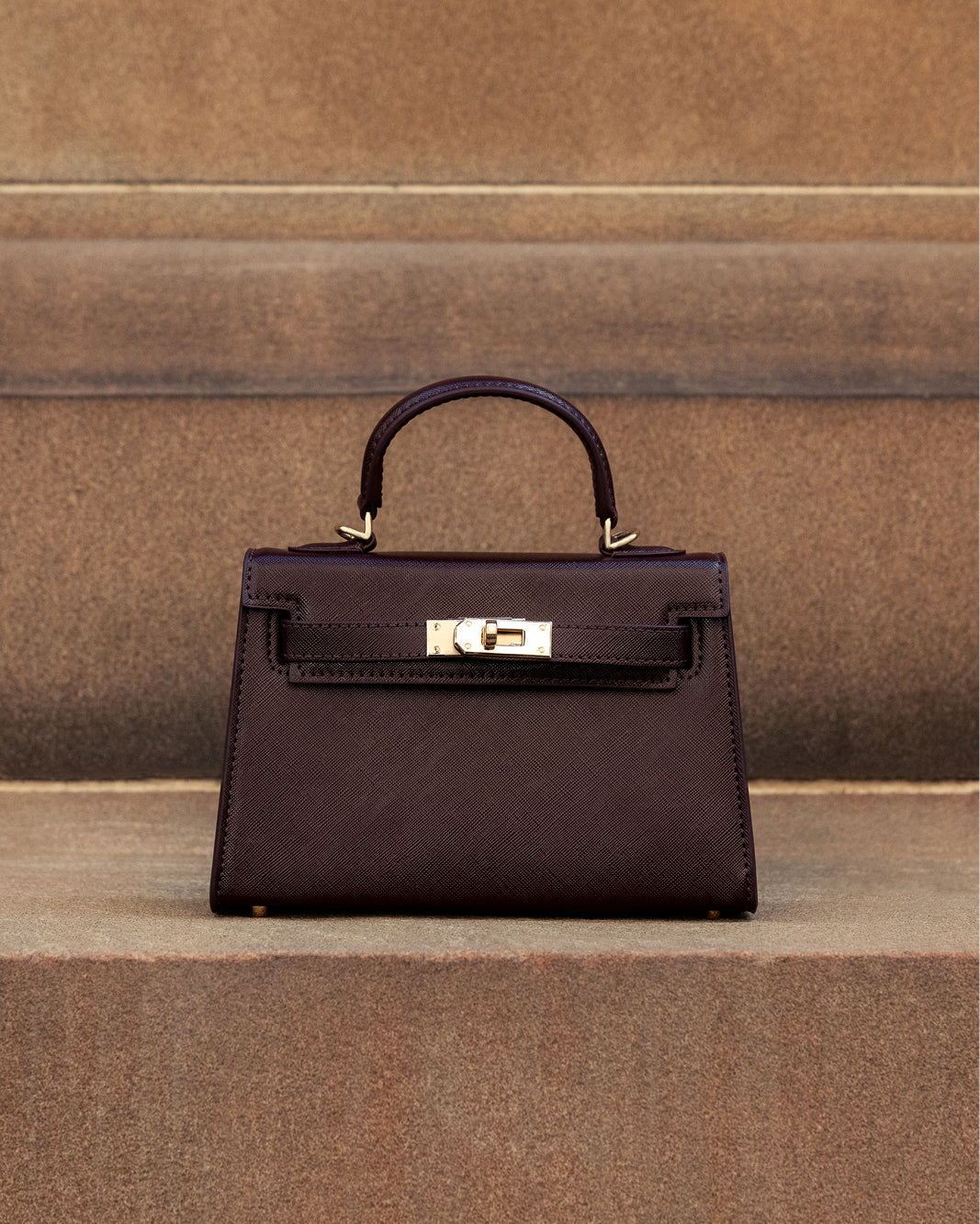 HARIETTE HANDLE BAG - MERLOT SAFFIANO-Handbags-Billini-BILLINI USA