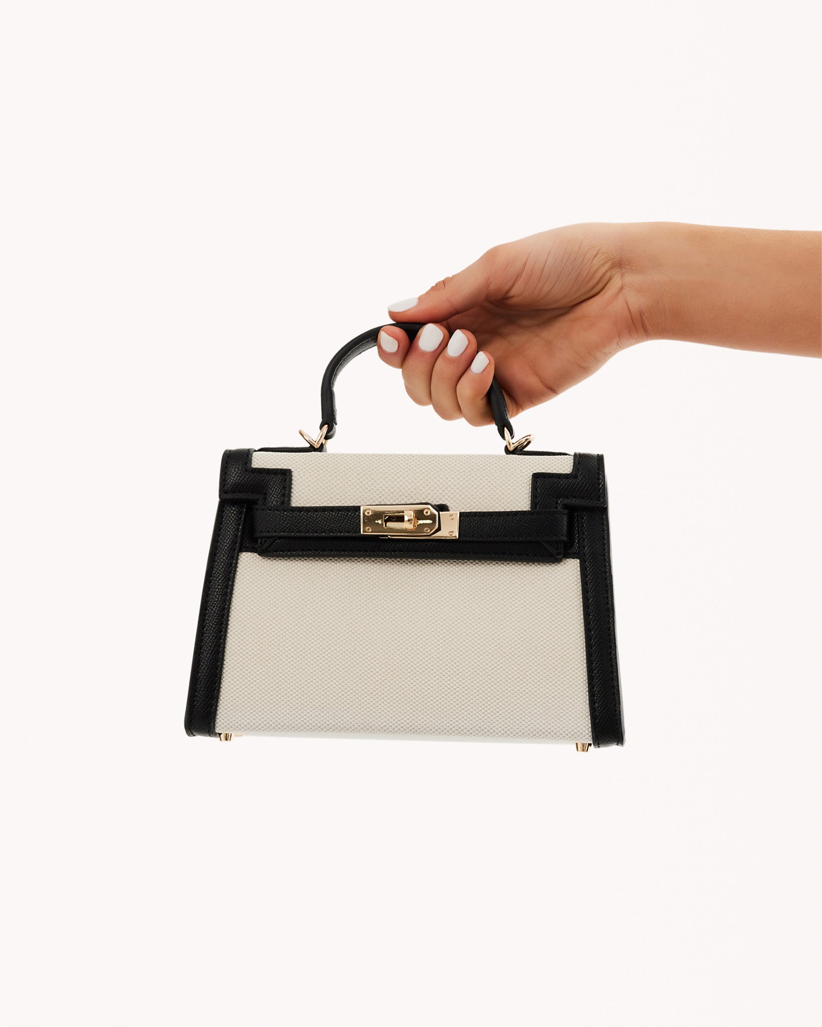 HARIETTE HANDLE BAG - NATURAL LINEN-BLACK-Handbags-Billini-O/S-BILLINI USA