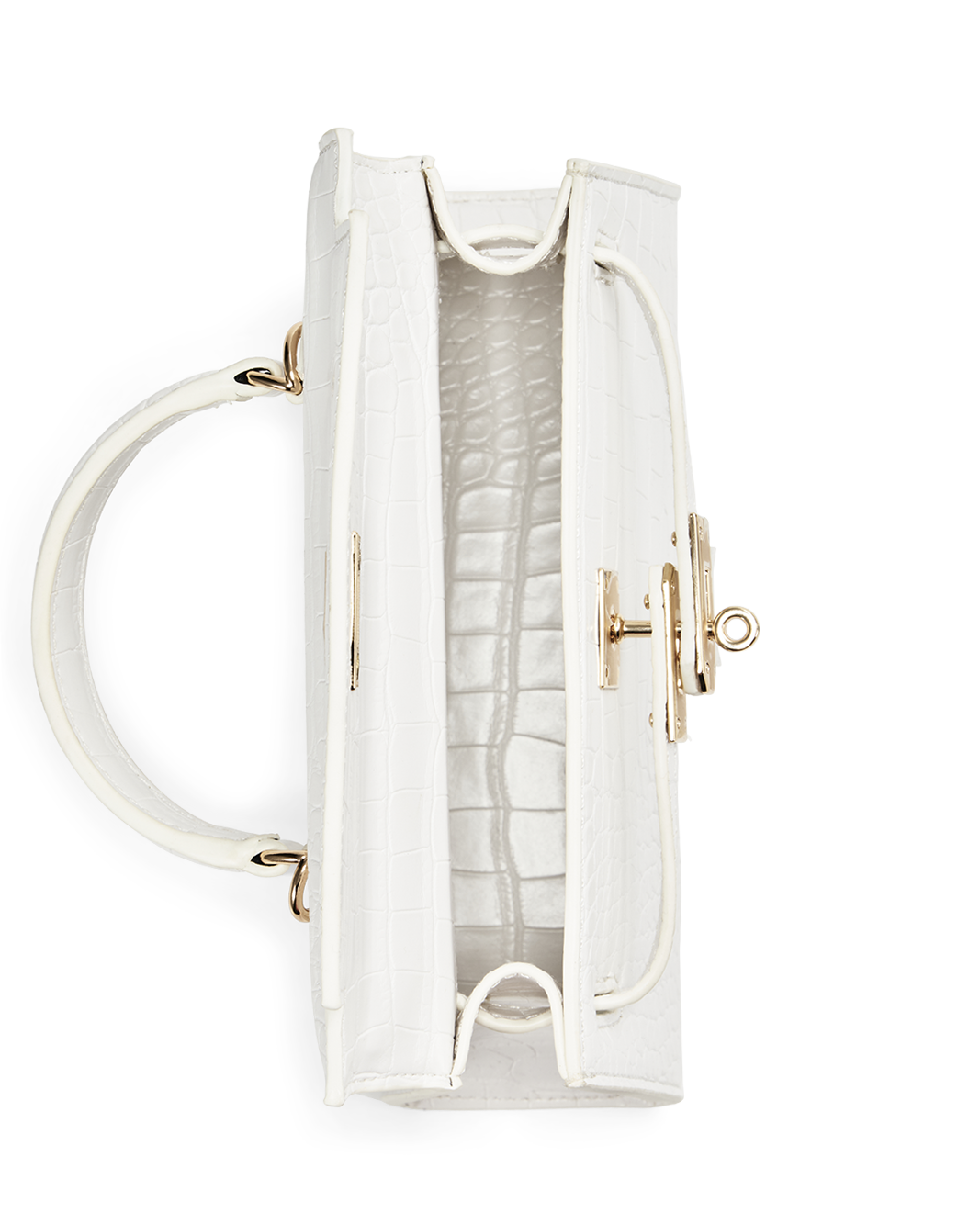 HARIETTE HANDLE BAG - WHITE CROC SHINE-Handbags-Billini-BILLINI USA