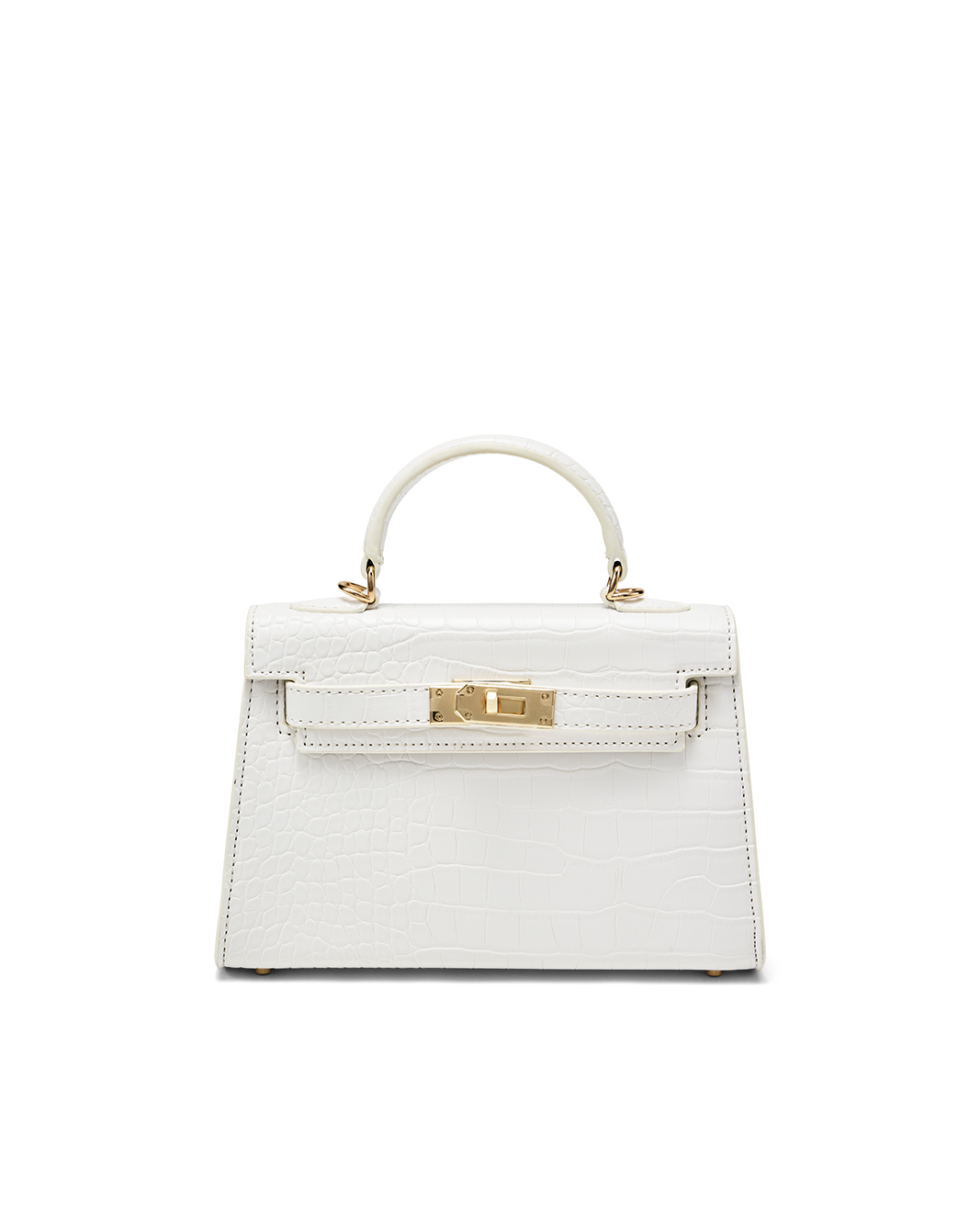 HARIETTE HANDLE BAG - WHITE CROC SHINE-Handbags-Billini-BILLINI USA
