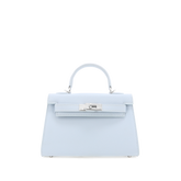 LIGHT BLUE SAFFIANO-SILVER