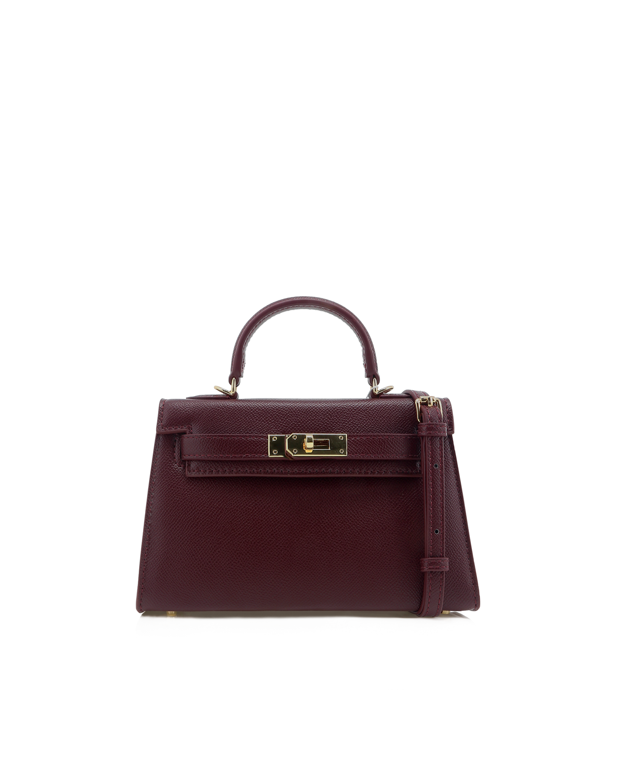 HARIETTE HANDLE BAG - BORDEAUX SAFFIANO-Handbags-Billini-BILLINI USA