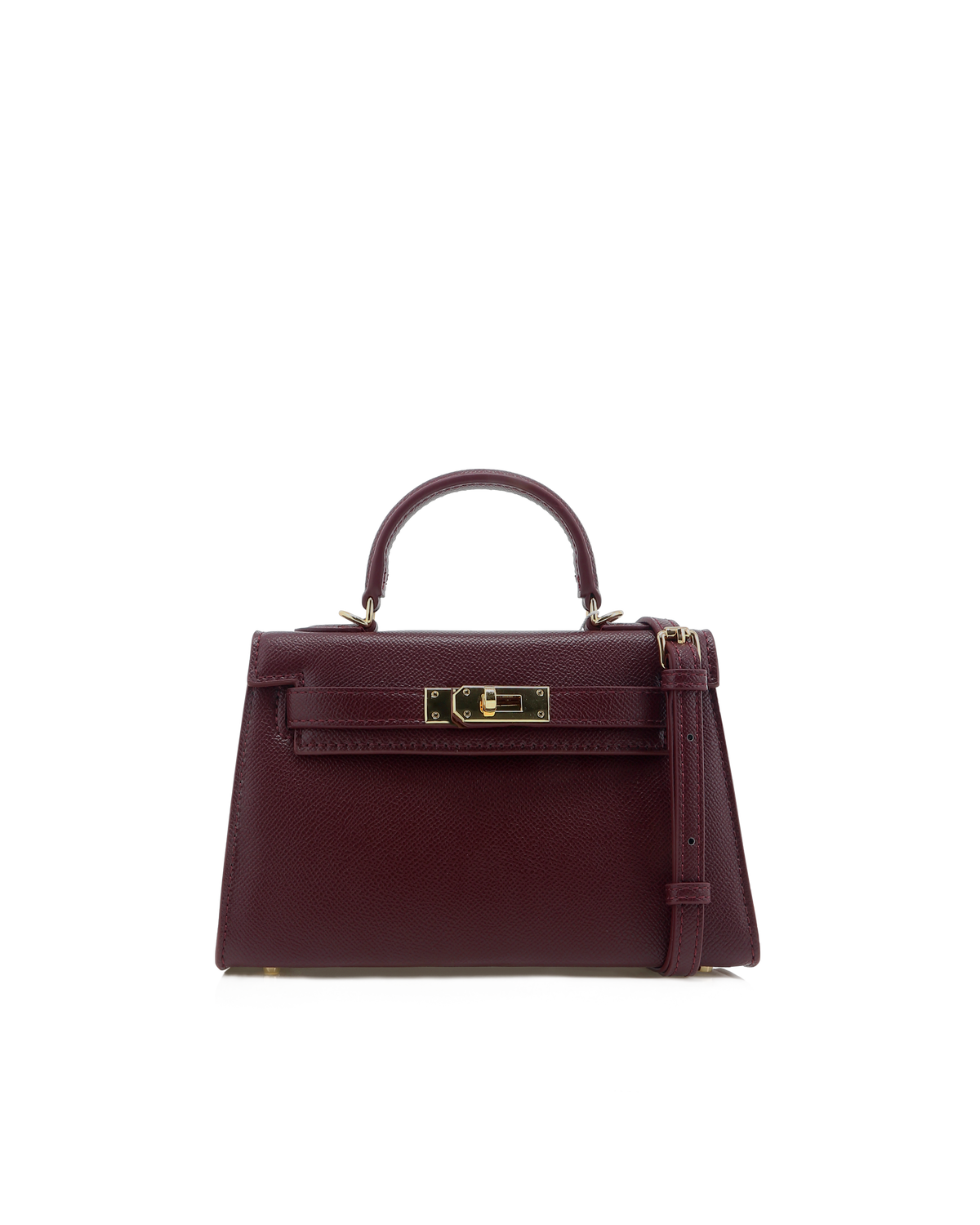 HARIETTE HANDLE BAG - BORDEAUX SAFFIANO-Handbags-Billini-BILLINI USA