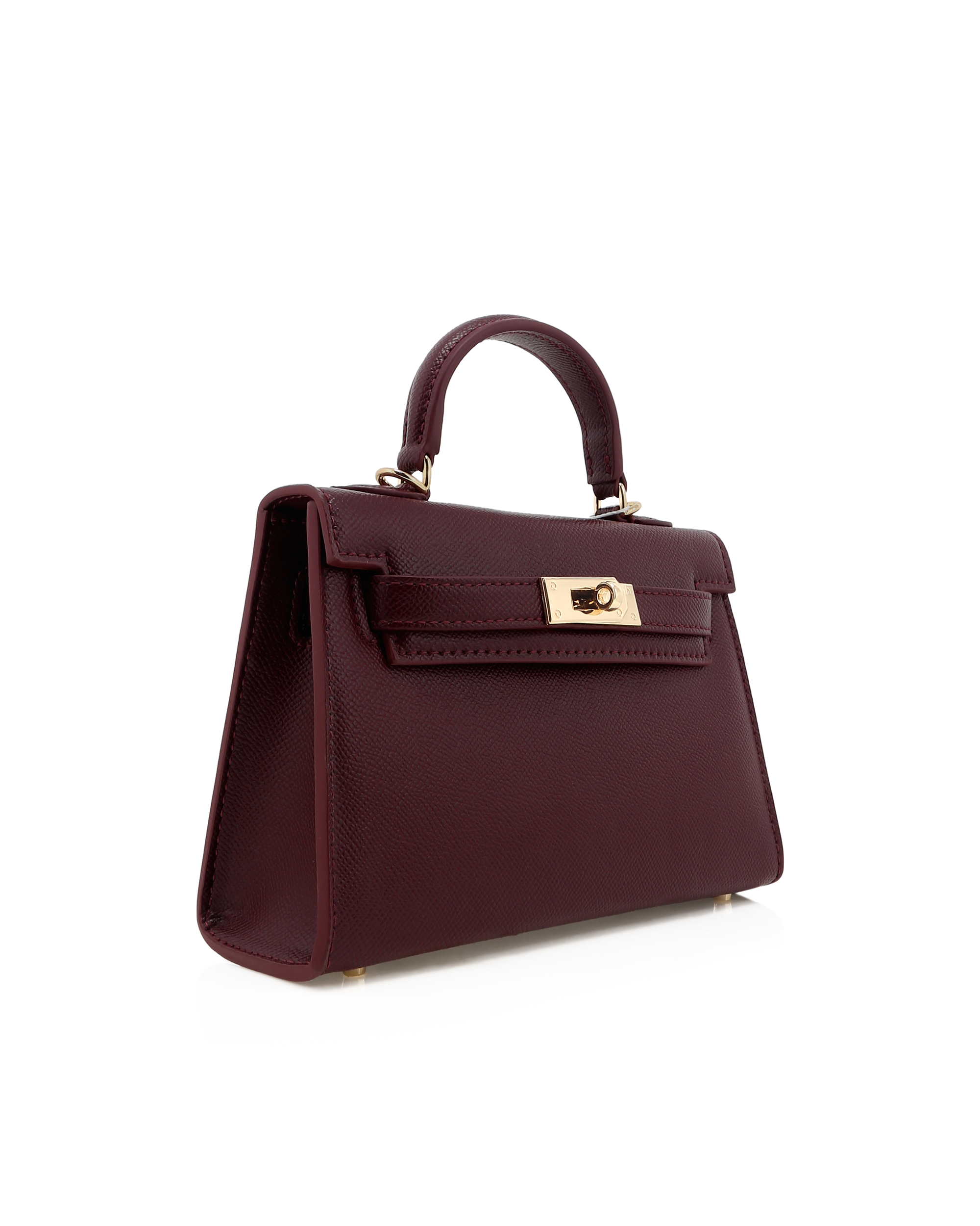 HARIETTE HANDLE BAG - BORDEAUX SAFFIANO-Handbags-Billini-BILLINI USA