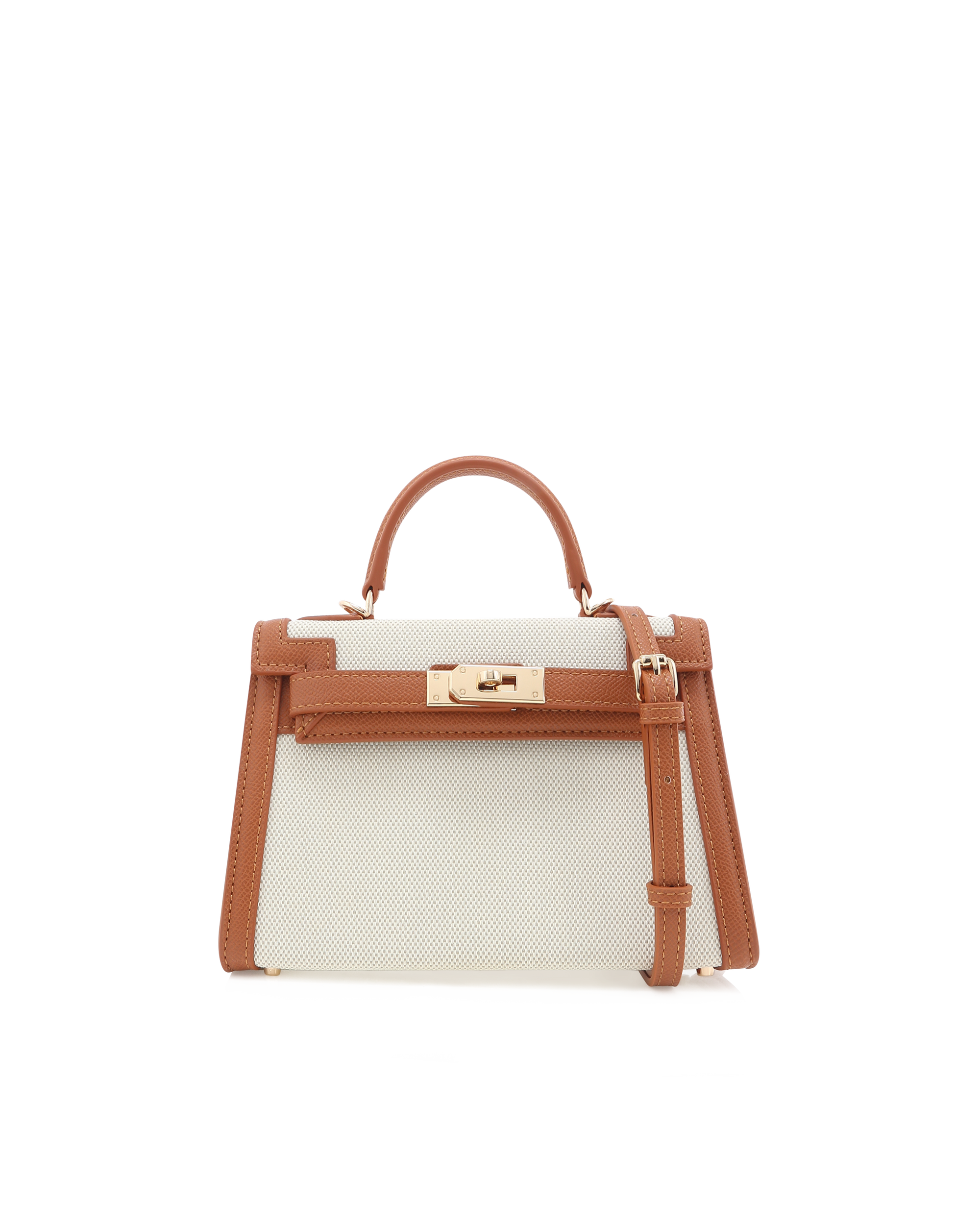 HARIETTE HANDLE BAG - NATURAL LINEN-TAN-Handbags-Billini-BILLINI USA