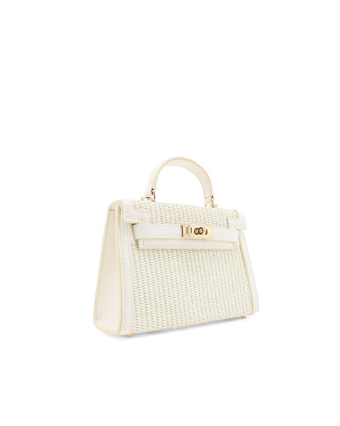 HARIETTE RAFFIA HANDLE BAG - CREAM RAFFIA-BONE-Handbags-Billini-BILLINI USA