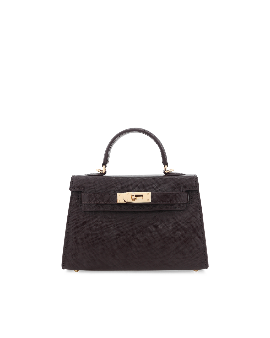 HARIETTE HANDLE BAG - DARK CACAO SAFFIANO-Handbags-Billini-BILLINI USA